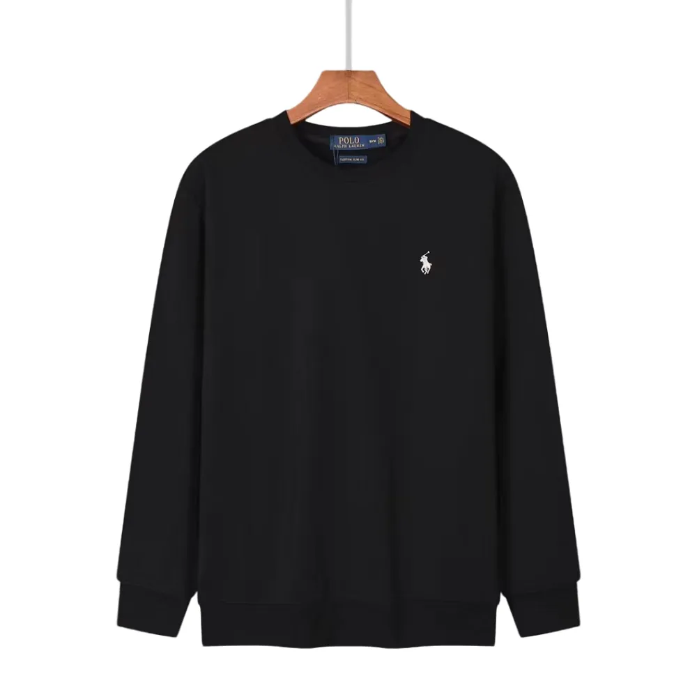 P178 2693#RL Ralph Lauren pony embroidered round neck sweatshirt Color: black gray dark blue Size: M-XXL Fabric: 350g cotton terry Technology: embroidery